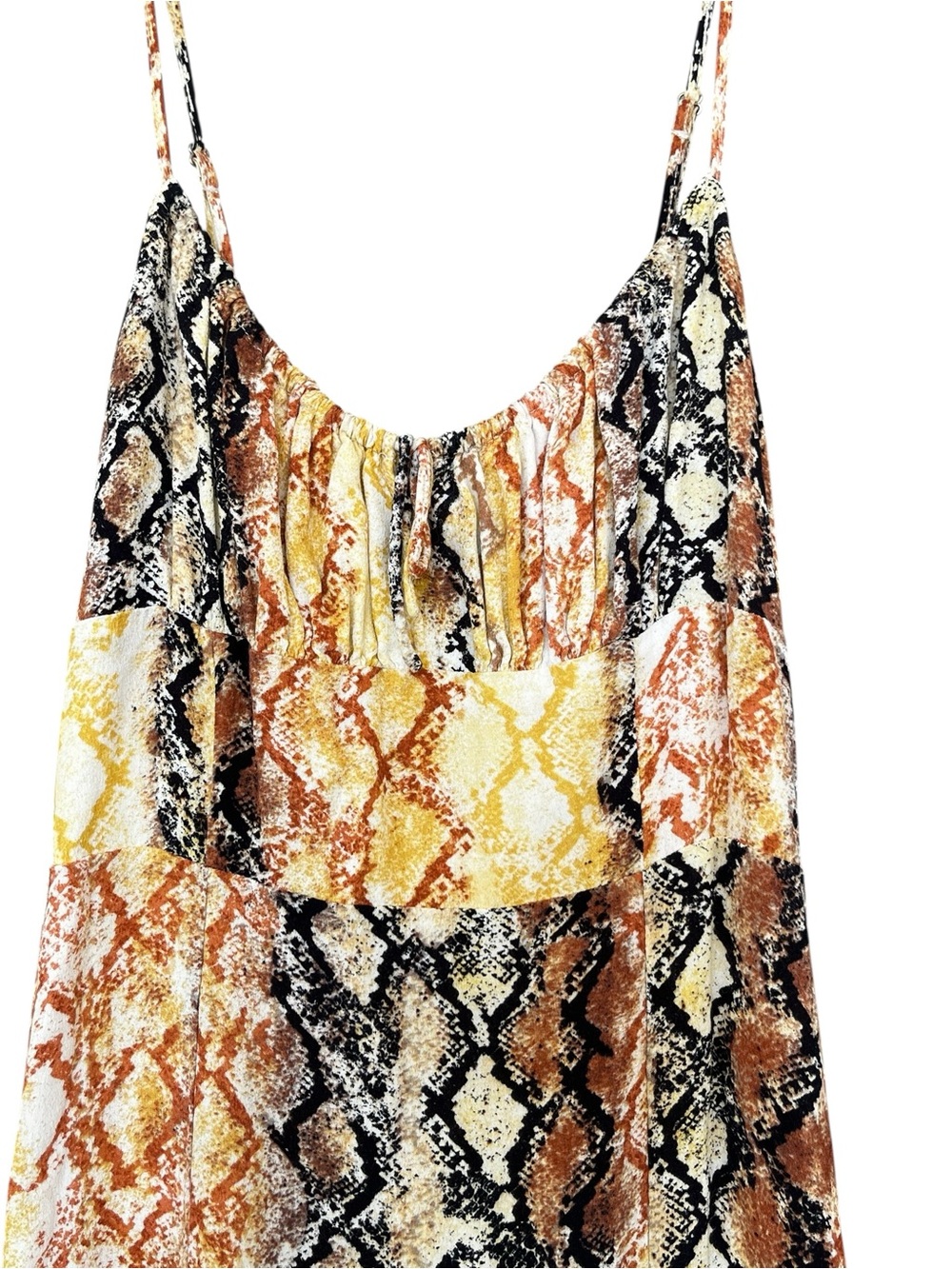L*SPACE Portola Dress Pretty In Python Snake Print Midi Dress Side Slit Size L - Picture 7 of 12